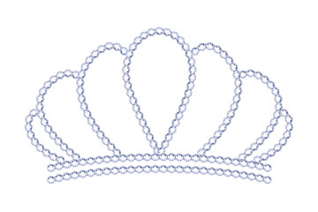 Symple style silver tiara with diamonds.