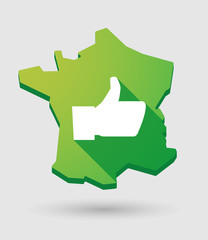 France map icon with a thumb up hand