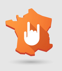 France map icon with a hand