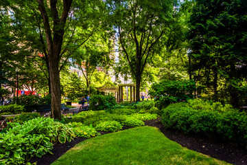 Gardens seen at Norman B. Leventhal Park in Boston, Massachusett