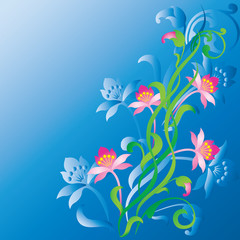 Abstract background with flowers