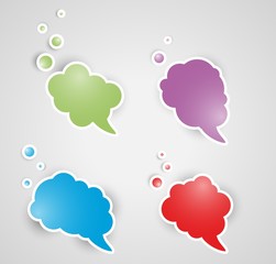 four speak bubbles