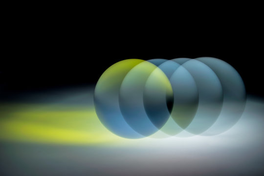 glass sphere in strobe light