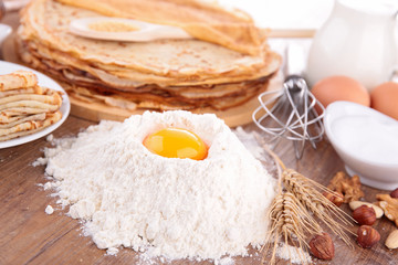 crepe and ingredients