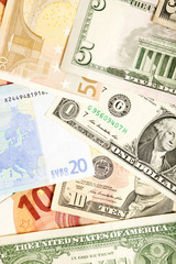 Dollar and Euro Currency Background