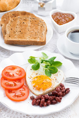 delicious breakfast for Valentine's Day, vertical
