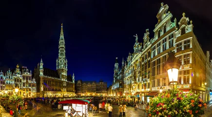 Papier Peint photo Lavable Bruxelles Panorama of the Grand Place in Brussels