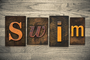 Swim Concept Wooden Letterpress Type