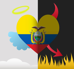 Ecuador angel and devil heart