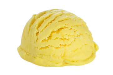 lemon ice ball on white background