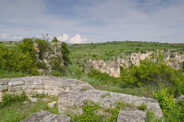 Ancient ruins of a medieval fortress