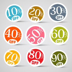 Colorful Circle Sale Vector Tags