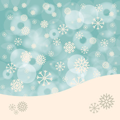 Fototapeta na wymiar Abstract Winter Vector Background with Snowflakes