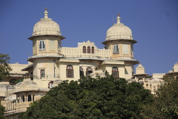 deux tours du city palace d'Udaïpur