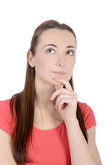 Fototapeta premium nachdenkliche junge Frau , Studio