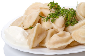 Dumplings with sour cream
