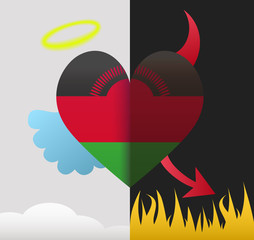 Malawi angel and devil heart