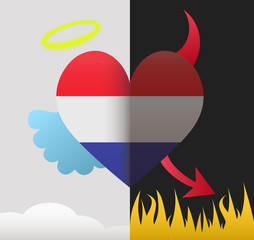 Netherlands angel and devil heart