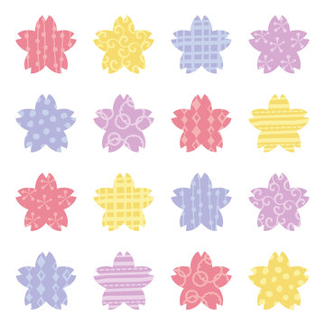桜の花　模様　カラフル
