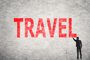 Fototapeta premium text on wall, Travel