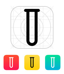 Empty test tube icon. Vector illustration.