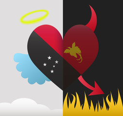 Papua New Guinea angel and devil heart