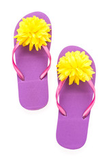 Flip flop fashion plastic shoes isolated on white background