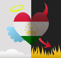 Tajikistan angel and devil heart