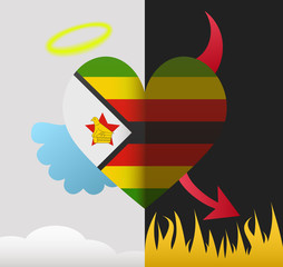 Zimbabwe angel and devil heart