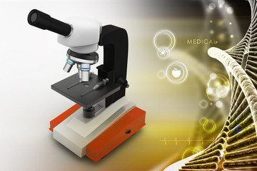 microscope on abstract background