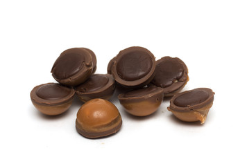 Round chocolates. Photo.