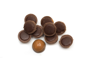 Round chocolates. Photo.