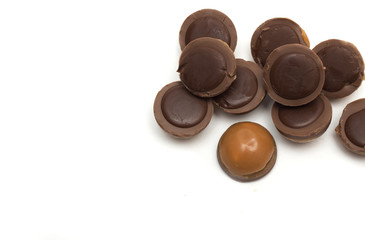 Round chocolates. Photo.