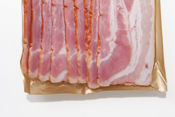 Bacon slices on the package