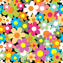 Seamless pattern. Colorful flower background.