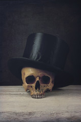 Vanitas with Skull and Topper Hat