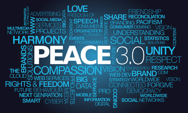 Peace 3.0 words text tag cloud