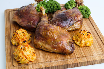 roasted crispy duck leg