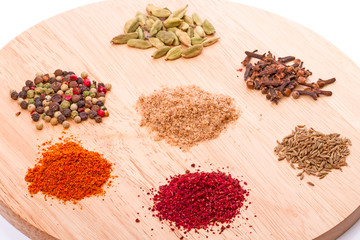 Spices on the kitchen board