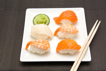 sushi, oriental food