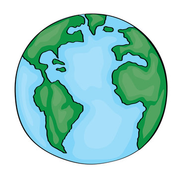 Hand drawn cute cartoon earth. Vector Stock Vector | Adobe Stock
