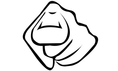 Dedo - Finger. Ilustración Minimalista de Mano Señalando con el Dedo al Estilo Americano