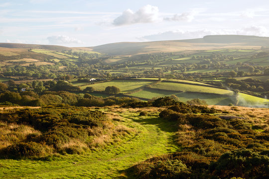 View from Meldon Hill Chagford Dartmoor Devon Uk