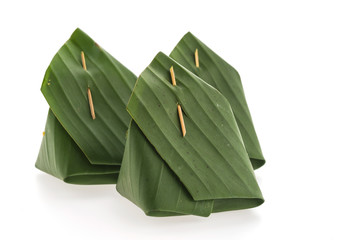 Banana leaf packaging sticky rice