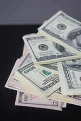 money on the table in a chaotic manner