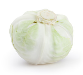 White cabbage isolated on white background with clipping path