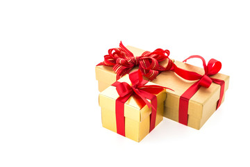 Fototapeta premium Christmas gold gift box