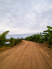 rough way in countryside of Thailand