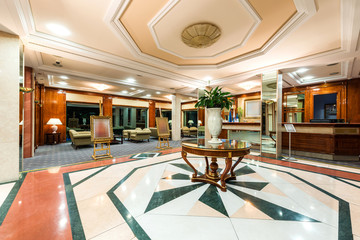 Hotel lobby and cafe interior