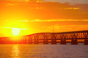 colorful sunset or sunrise Bahia Honda park  Key West Florida
